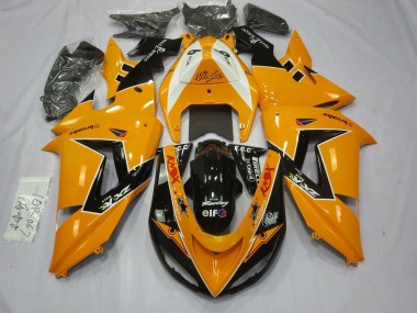 Carenado Moto Kawasaki ZX10R 2006-2007 - Naranja Blanco Negro Carrera Elf