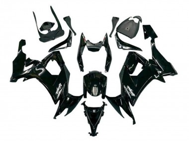 Carenado Moto Kawasaki ZX10R 2008-2010 - Negro Brillante Blanco Calcomanía