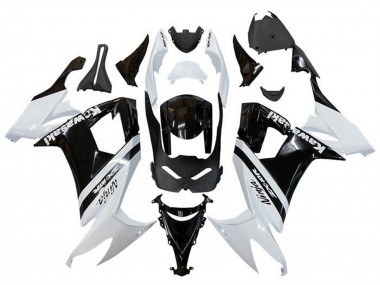 Carenado Moto Kawasaki ZX10R 2008-2010 - Blanco Negro Brillante Raya