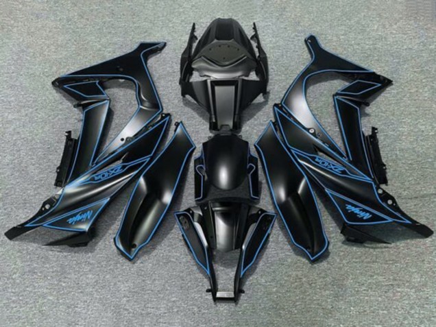 Carenado Moto Kawasaki ZX10R 2011-2015 - Negro Mate Azul