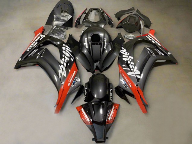 Carenado Moto Kawasaki ZX10R 2011-2015 - Falso FibraCarbono Rojo Blanco