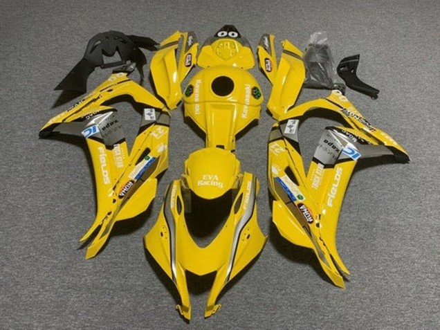 Carenado Moto Kawasaki ZX10R 2016-2020 - Amarillo Azul Blanco Trick Star EVA Racing