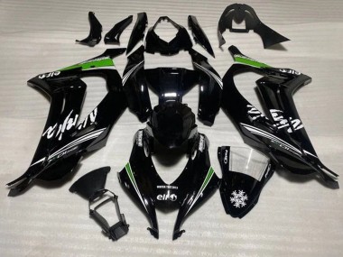 Carenado Moto Kawasaki ZX10R 2016-2020 - Negro Brillante Blanco Verde Raya Nieve