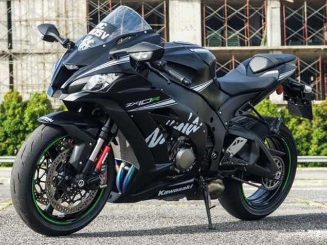 Carenado Moto Kawasaki ZX10R 2016-2020 - Negro Mate Blanco Verde