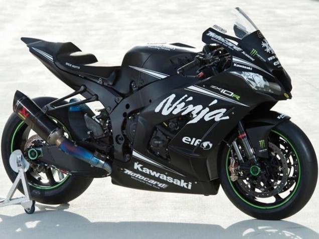 Carenado Moto Kawasaki ZX10R 2016-2020 - Negro Mate Blanco Elf Ninja