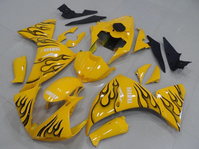 Carenado Moto Yamaha YZF R1 2012-2014 - Amarillo Negro Llama
