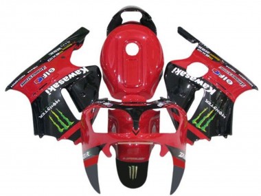 Carenado Moto Kawasaki ZX12R 2000-2001 - Rojo Negro Verde Monstruo