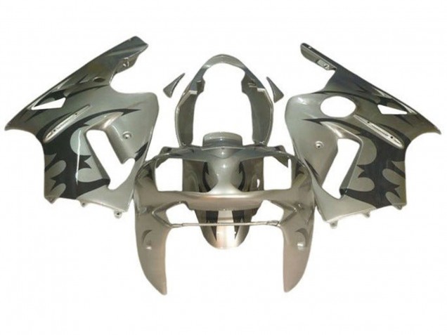 Carenado Moto Kawasaki ZX12R 2000-2001 - Plata Negro Tribal