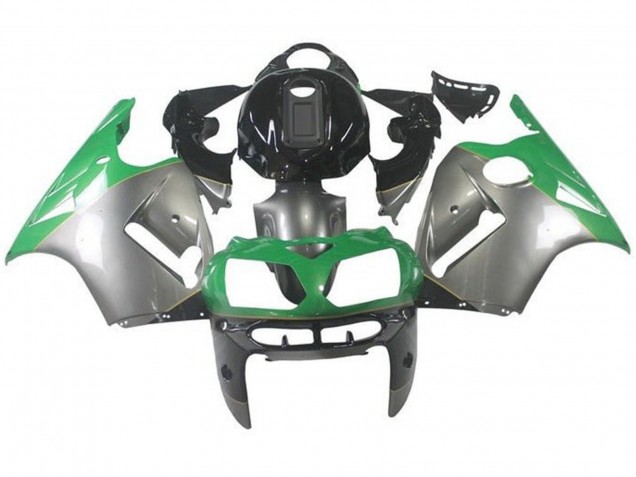 Carenado Moto Kawasaki ZX12R 2000-2001 - Plata Verde Negro