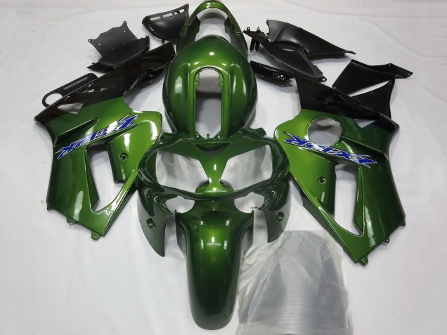 Carenado Moto Kawasaki ZX12R 2000-2001 - Verde Oscuro Negro Azul