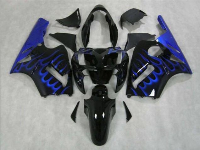 Carenados Moto Kawasaki ZX12R 2002-2006 - Negro Brillante Azul Llama