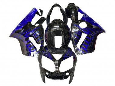 Carenado Moto Kawasaki ZX12R 2002-2006 - Negro Brillante Azul Llama