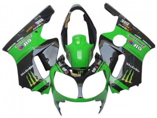 Carenado Moto Kawasaki ZX12R 2002-2006 - Verde Negro Brillante Elf Touch4 Monstruo