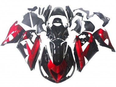 Carenado Moto Kawasaki ZX14R ZZR1400 2006-2011 - Rojo Negro Brillante