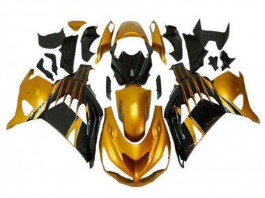 Carenado Moto Kawasaki ZX14R ZZR1400 2012-2024 - Oro Negro Brillante
