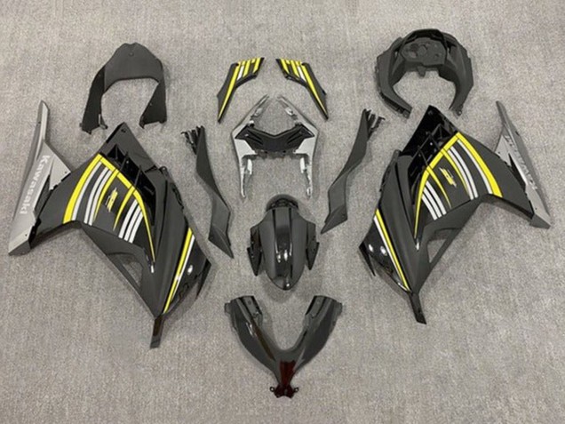 Carenado Moto Kawasaki EX300 2013-2024 - Amarillo Plata Negro Brillante Negro Mate