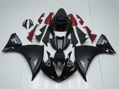 Carenado Moto Yamaha YZF R1 2012-2014 - Negro Brillante Negro Mate Rojo