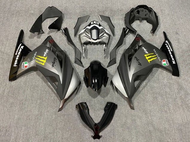 Carenado Moto Kawasaki EX300 2013-2024 - Gris Mate Negro Amarillo Monstruo