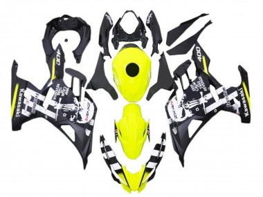 Carenado Moto Kawasaki Ninja 400 2018-2024 - Amarillo Negro Blanco Cráneo