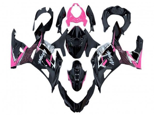 Carenados Moto Kawasaki Ninja 400 2018-2024 - Negro Brillante Rosa Blanco