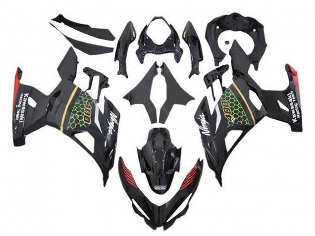Carenado Moto Kawasaki Ninja 400 2018-2024 - Negro Verde Rojo Amarillo Honeycomb