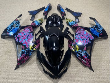 Carenado Moto Kawasaki Ninja 400 2018-2024 - Negro Azul Jinx