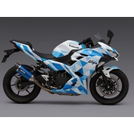 Carenado Moto Kawasaki Ninja 500 EX500R 2024-2025 - Blanco Azul Geométrico