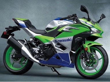 Carenado Moto Kawasaki Ninja 500 EX500R 2024-2025 - Plata Verde Azul