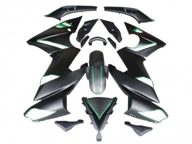 Carenado Moto Kawasaki Ninja 650 EX650 2009-2011 - Negro Mate Verde Raya