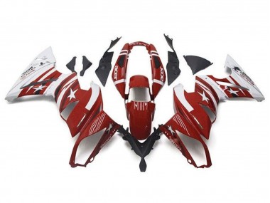 Carenado Moto Kawasaki Ninja 650 EX650 2009-2011 - Rojo Blanco Estrella Acer