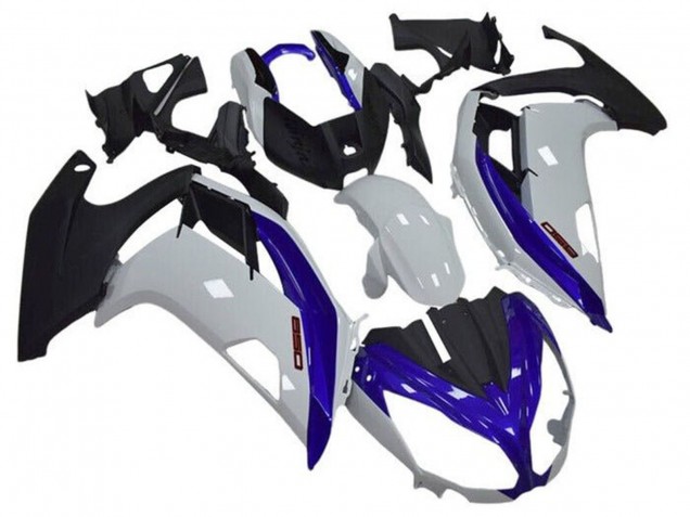 Carenado Moto Kawasaki Ninja 650 EX650 2012-2016 - Blanco Azul Negro Mate