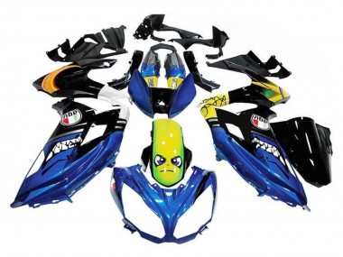 Carenado Moto Kawasaki Ninja 650 EX650 2012-2016 - Azul Amarillo Tiburón