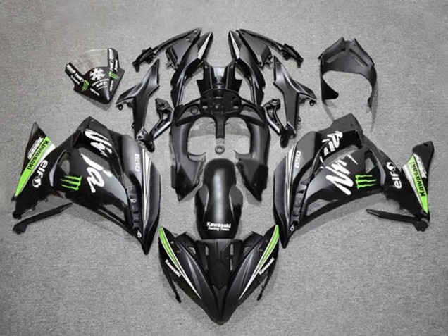 Carenado Moto Kawasaki Ninja 650 EX650 2017-2019 - Negro Mate Verde Blanco Monstruo