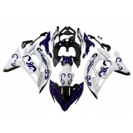 Carenado Moto Kawasaki Ninja 650 EX650 2017-2019 - Blanco Azul Oscuro Negro