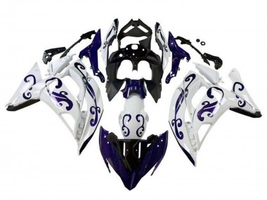Carenado Moto Kawasaki Ninja 650 EX650 2017-2019 - Blanco Azul Oscuro Negro