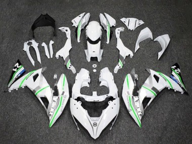 Carenado Moto Kawasaki Ninja 650 EX650 2017-2019 - Blanco Plata Verde Azul