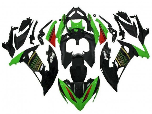 Carenado Moto Kawasaki Ninja 650 EX650 2017-2019 - Verde Negro Rojo Oro Honeycomb