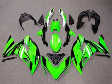 Carenado Moto Kawasaki Ninja 650 EX650 2017-2019 - Verde Blanco Negro Raya