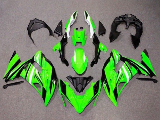 Carenado Moto Kawasaki Ninja 650 EX650 2017-2019 - Verde Blanco Negro Raya