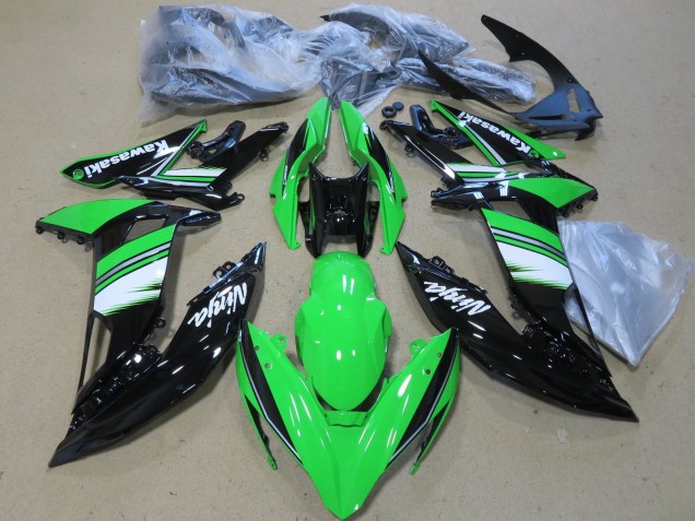 Carenado Moto Kawasaki Ninja 650 EX650 2017-2019 - Verde Blanco Negro Brillante