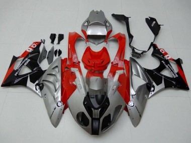 Carenado Moto BMW S1000RR 2009-2014 - Plata Rojo Negro