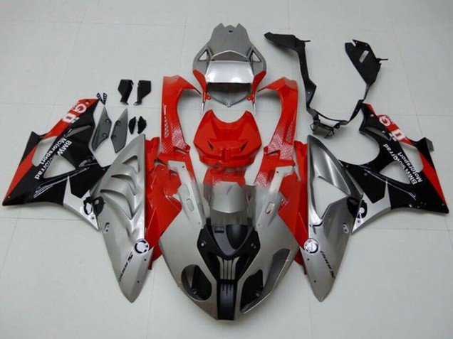 Carenado Moto BMW S1000RR 2009-2014 - Plata Rojo Negro