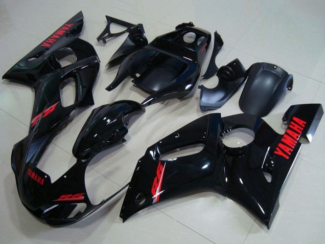 Carenado Moto Yamaha YZF R6 1998-2002 - Negro Brillante Rojo Calcomanías