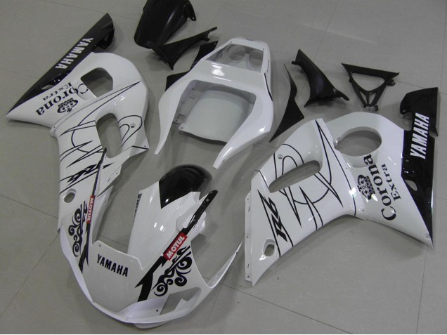 Carenado Moto Yamaha YZF R6 1998-2002 - Blanco Negro Rojo Corona Motul