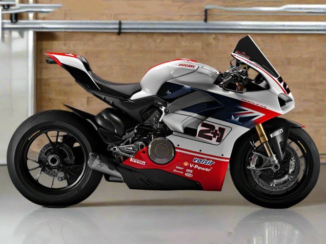 Carenado Moto Ducati Panigale V4 V4S 2018-2019 - Plata Rojo Negro