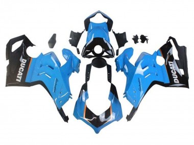 Carenado Moto Ducati Panigale V4 V4S 2020-2021 - Azul Claro Naranja Negro Brillante