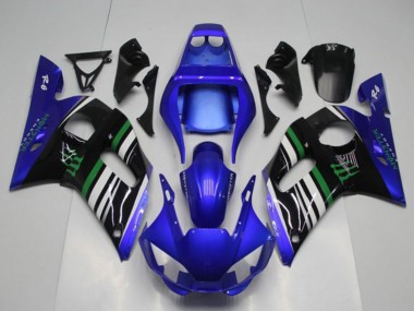 Carenado Moto Yamaha YZF R6 1998-2002 - Azul Blanco Verde Negro Monstruo