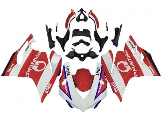 Carenado Moto Ducati 959/1299 2015-2020 - Blanco Rojo Azul Pramac