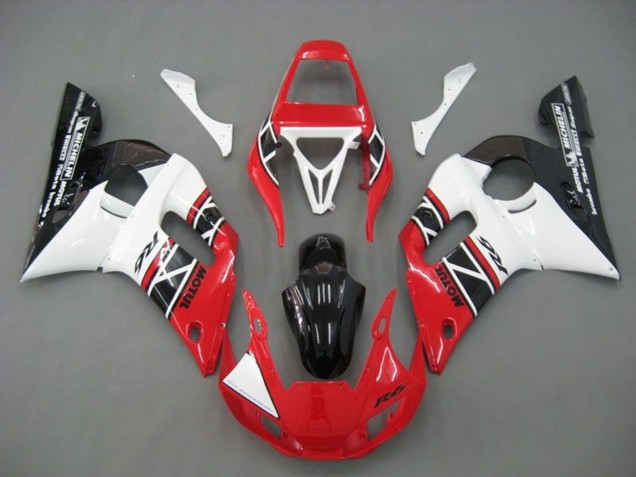 Carenado Moto Yamaha YZF R6 1998-2002 - Blanco Rojo Negro Brillante