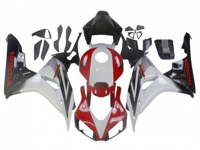 Carenado Moto Honda CBR1000RR 2006-2007 - Blanco Rojo Negro Brillante Fade